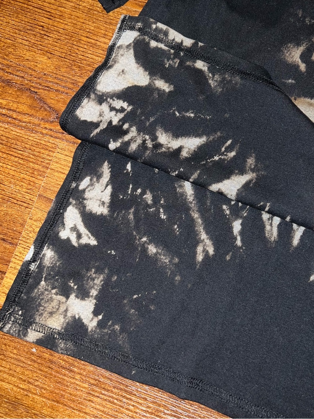 Black Oversized Bleach Dye Boxy Relaxed Fit Top Grunge Distressed Tie Dye Size M - Picture 6 of 8